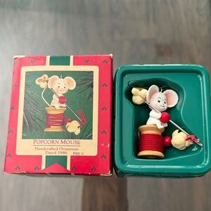 Hallmark Popcorn Mouse Ornament - Red and White